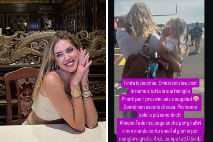 chiara ferragni volo low cost